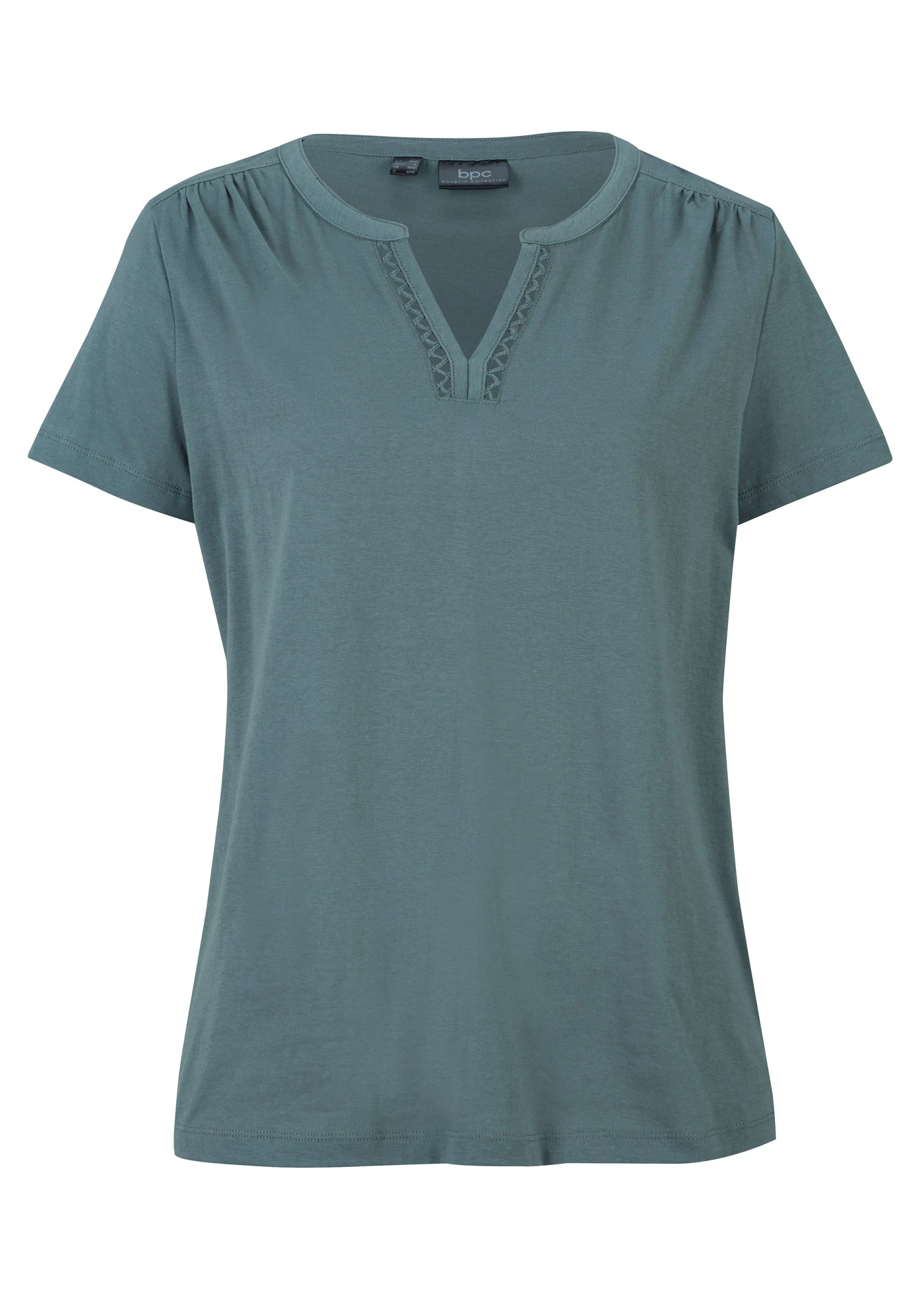 Shirt met kantrandje • eucalyptusgroen • bonprix online shop