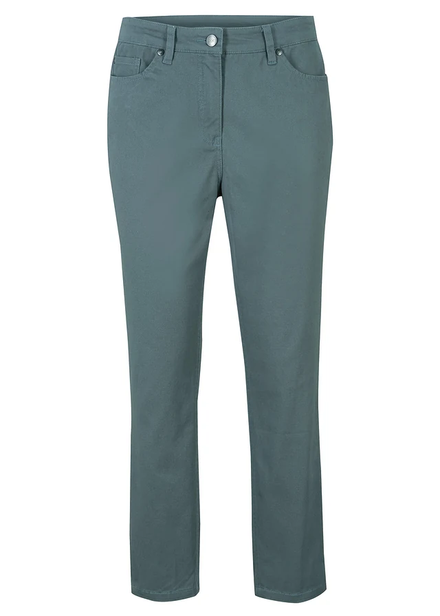 Pantalon 7/8 taille haute, Couleur: vert eucalyptus