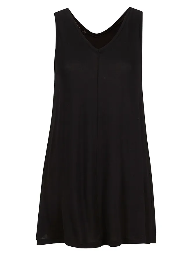 Top long en viscose mélangée • noir • Boutique bonprix