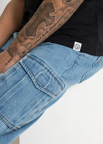 Tricou (set/2 buc.) • negru/gri melanj imprimat • magazin bonprix