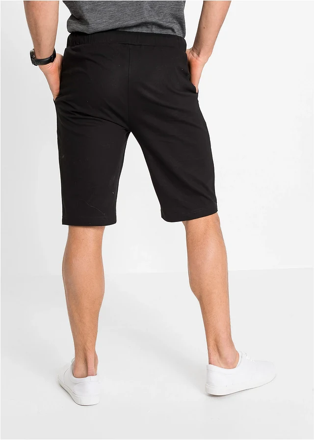 Bermuda en jersey 100% coton, Couleur: noir imprimé