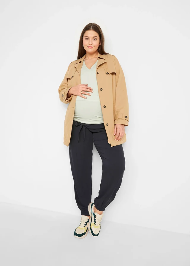 Zwangerschapsbroek van viscose, loose fit, Kleur: zwart
