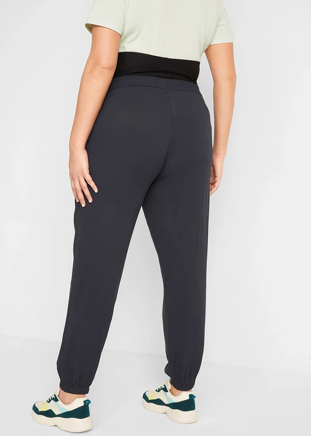 Zwangerschapsbroek van viscose, loose fit, Kleur: zwart