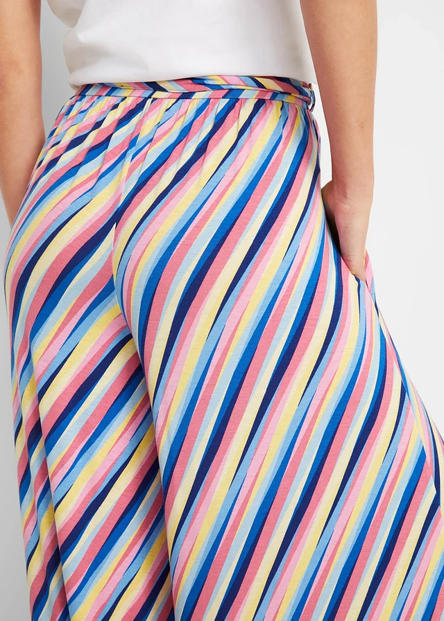 Pantalon palazzo en jersey doux • multicolore rayé • product-page.page-title-suffix