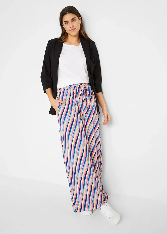 Pantalon palazzo en jersey doux • multicolore rayé • product-page.page-title-suffix