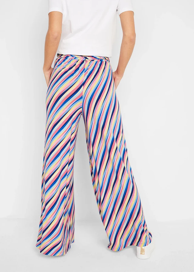 Pantalon palazzo en jersey doux • multicolore rayé • product-page.page-title-suffix