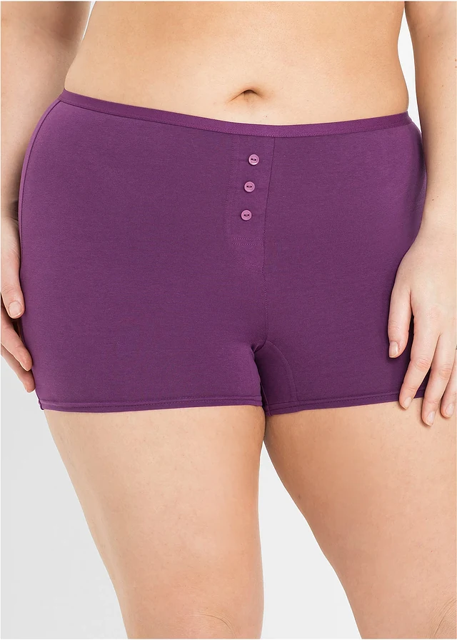 Lot de 4 boxers taille haute, Couleur: noir+violet