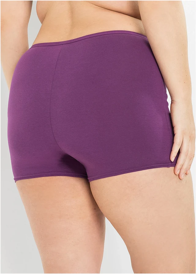 Tailleboxer van zacht katoen (set van 4), Kleur: zwart + viooltjespaars