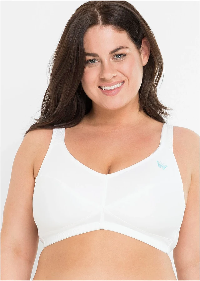 Bh zonder beugels met biologisch katoen (set van 2), Kleur: wit+zwart
