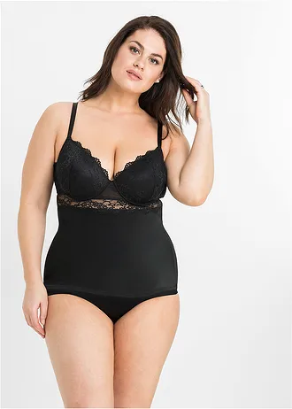 Caraco soutien-gorge en matière microfibre lisse, Couleur: noir