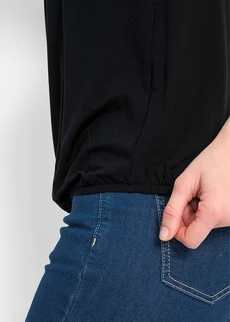 Top din material cu viscoză • negru • magazin bonprix