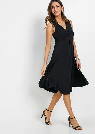 Robe en jersey avec décolleté en V • noir • Boutique bonprix