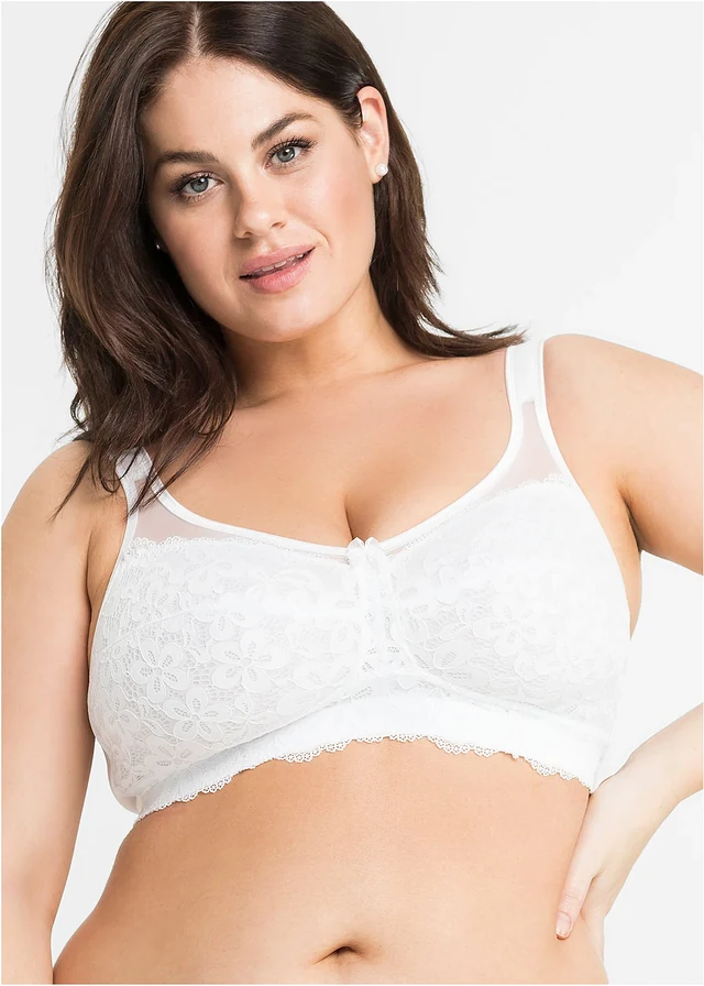 Soutien-gorge grand maintien sans armatures, bretelles rembourrées, Couleur: blanc