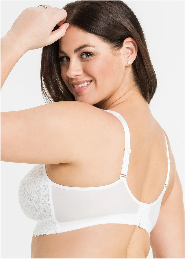 Soutien-gorge grand maintien sans armatures, bretelles rembourrées, Couleur: blanc