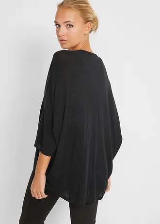 Kabátek z jemné pleteniny z čisté bavlny, barva: černá