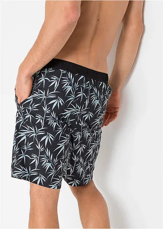 Heren zwemshort • zwart-wit gebloemd • bonprix online shop