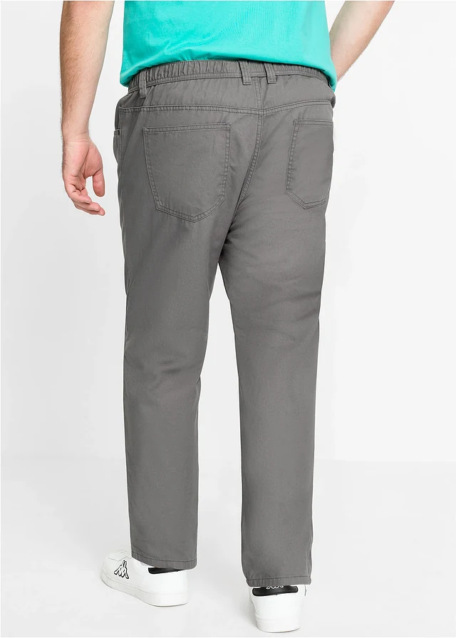 Regular fit instapbroek met comfortabele band, straight (set van 2), Kleur: donkerblauw+rookgrijs