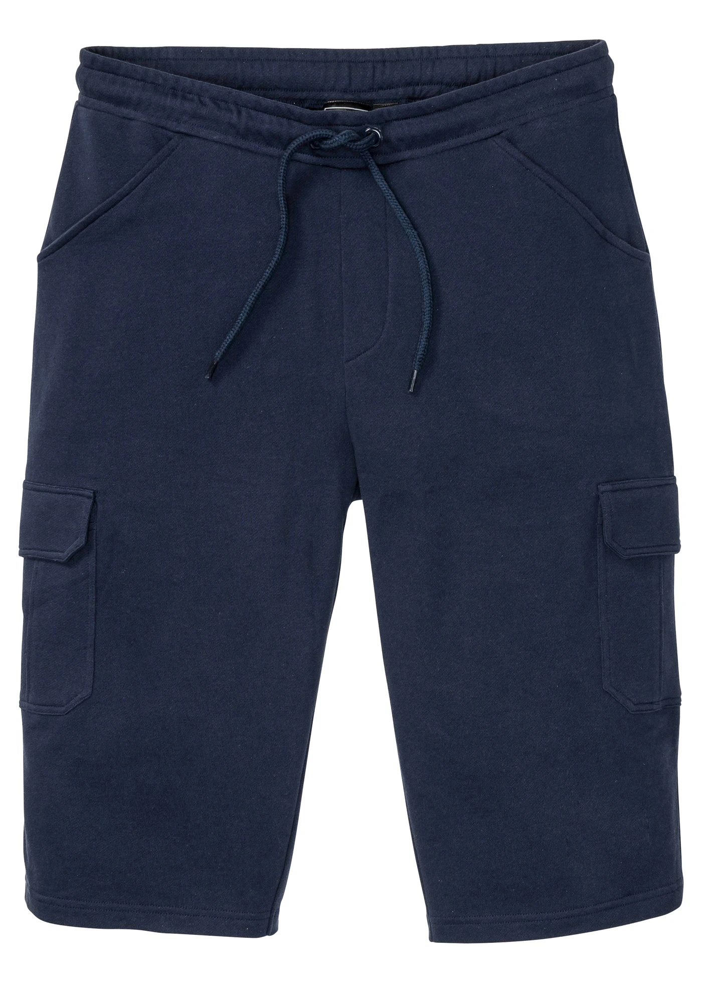 Bermuda cargo long en sweat 100% coton, regular • bleu foncé • Boutique bonprix