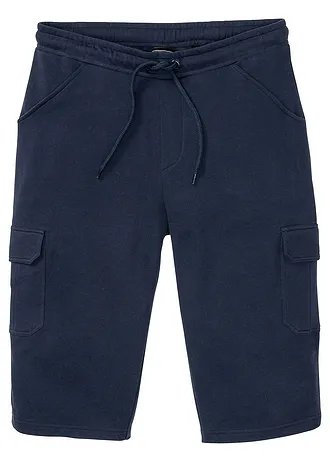 Bermuda cargo long en sweat 100% coton, regular