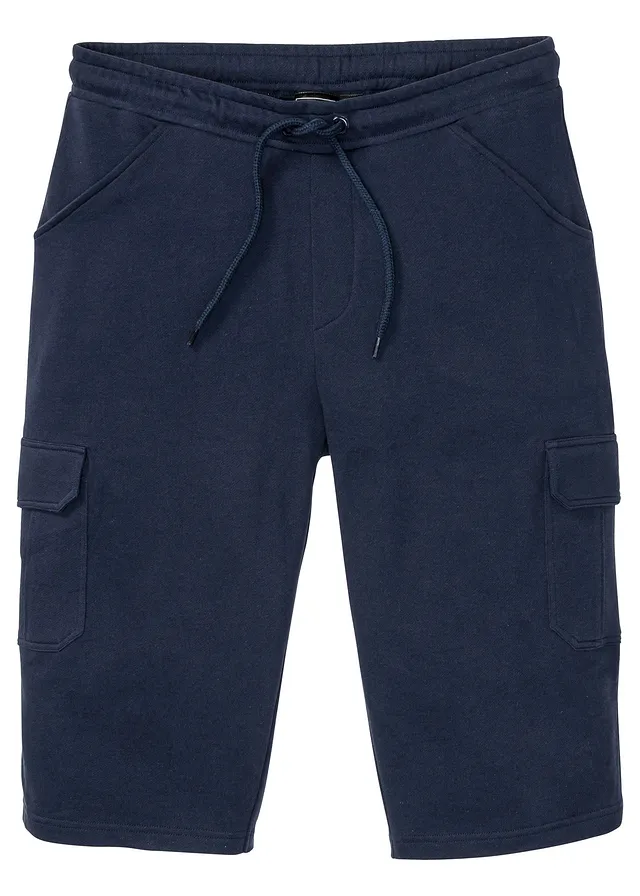 Lange sweat cargo bermuda, regular fit • donkerblauw • bonprix online shop