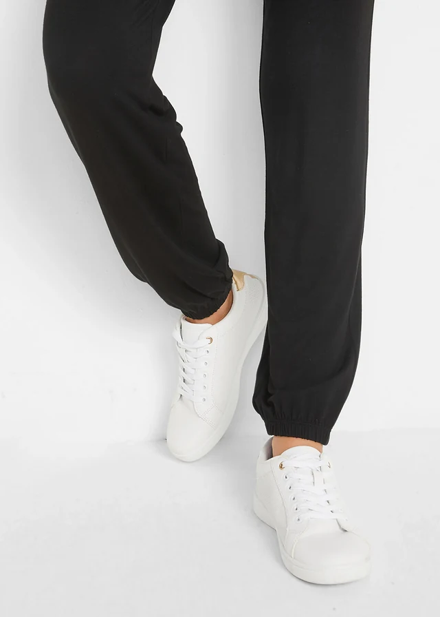 Lichte jersey broek met comfortband • zwart • product-page.page-title-suffix