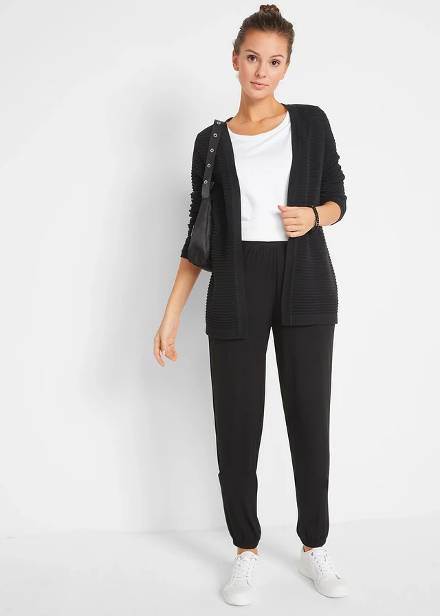 Lichte jersey broek met comfortband • zwart • product-page.page-title-suffix