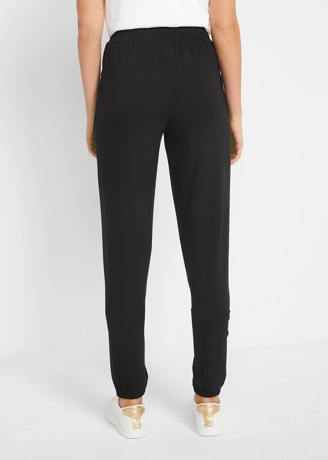 Lichte jersey broek met comfortband • zwart • product-page.page-title-suffix