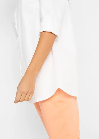 Halenka se lnem, 3/4 rukáv • bílá • bonprix obchod