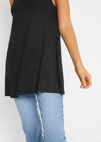 Dlouhý top z viskózové směsi • černá • bonprix obchod