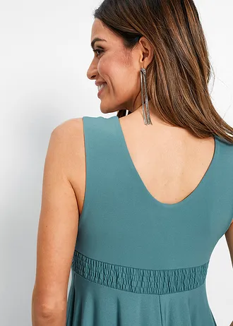 Robe en jersey avec décolleté en V • cobalt turquoise mat • Boutique bonprix