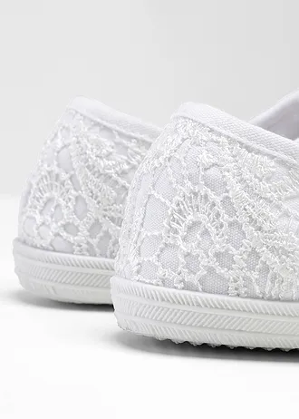 Sneakers met kant • wit • bonprix online shop