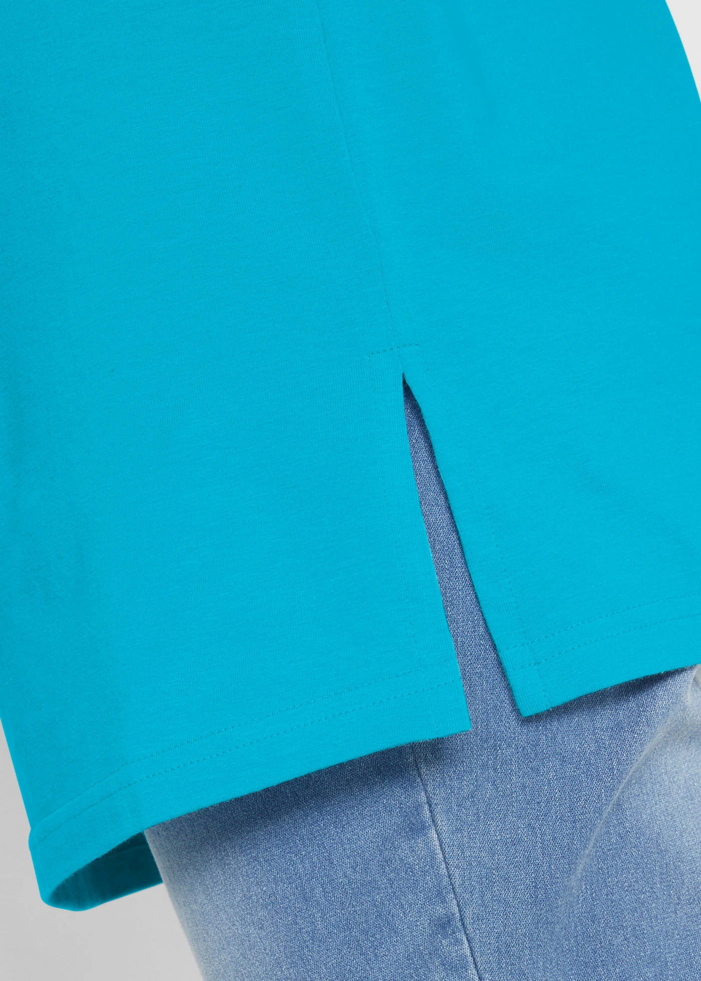 Długa bluzka  z dekoltem w serek (2 szt.) • turkusowy+ciemnoniebieski • sklep bonprix