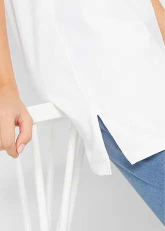 Lot de 2 T-shirts longs col V • noir/blanc • Boutique bonprix