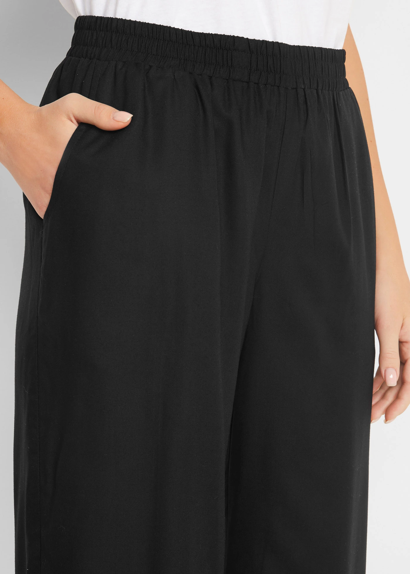 3/4 viscose broek met comfortband • zwart • bonprix online shop