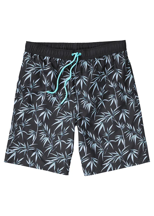 Heren zwemshort • zwart-wit gebloemd • bonprix online shop