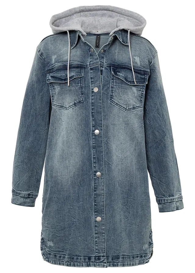 Džínová bunda s kapucí • modrý denim • bonprix obchod