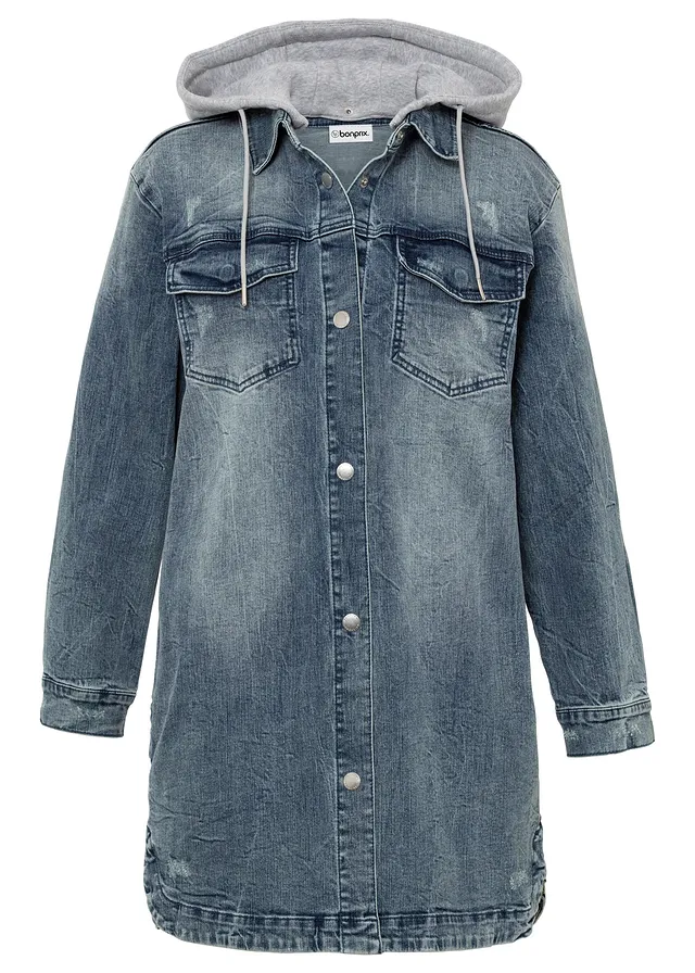 Geacă de blug cu glugă • albastru denim • magazin bonprix