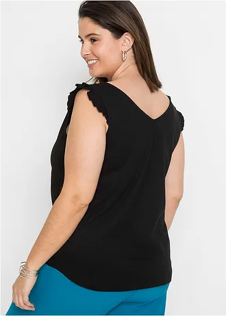 Top z čisté organické bavlny, barva: černá