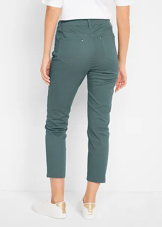 Pantalon 7/8 taille haute, Couleur: vert eucalyptus