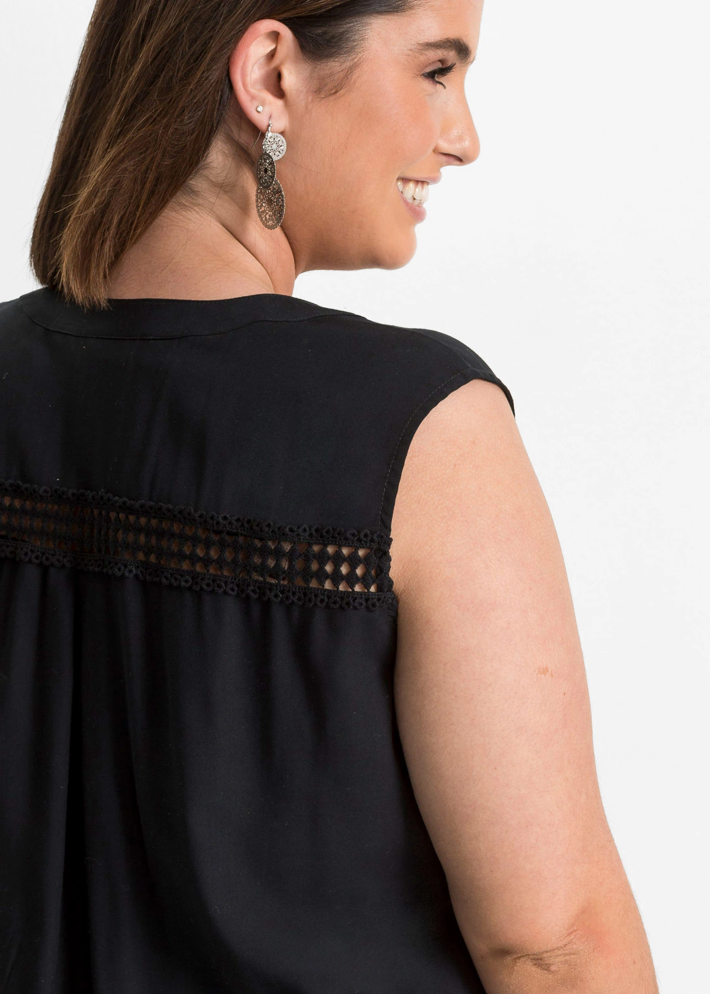 Blousetop van pure viscose • zwart plus size • bonprix online shop