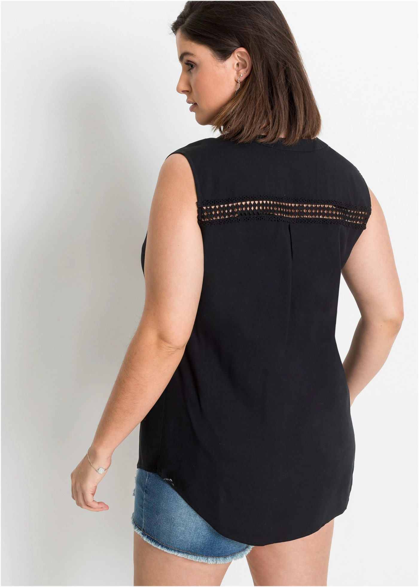 Blousetop van pure viscose • zwart plus size • bonprix online shop