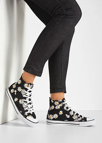 Kotníkové tenisky • černá  květovaná/květovaný/květované • bonprix obchod