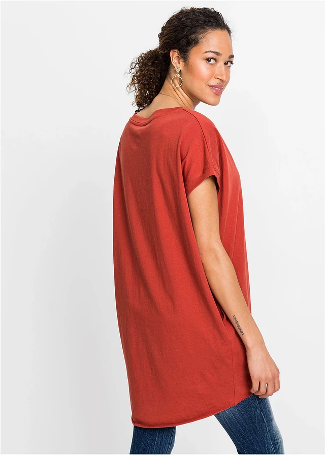 Longshirt van katoen • karmijnrood • product-page.page-title-suffix