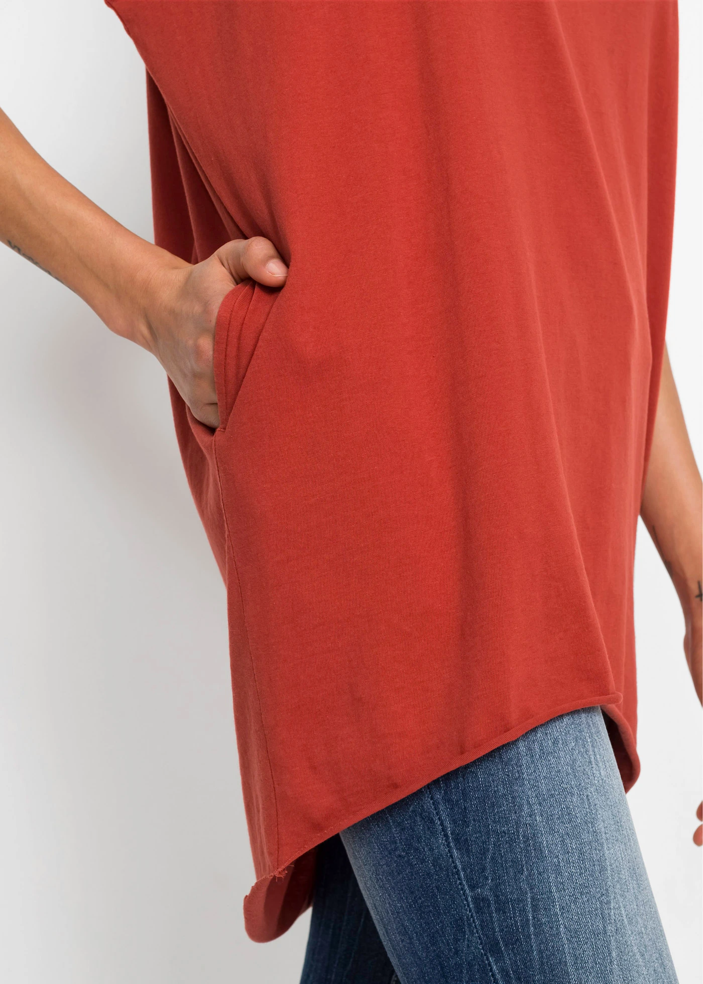 Longshirt van katoen • karmijnrood • bonprix online shop