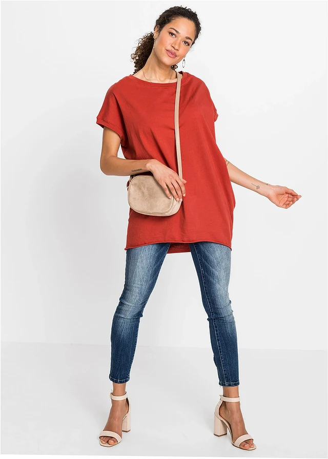 Longshirt van katoen • karmijnrood • product-page.page-title-suffix