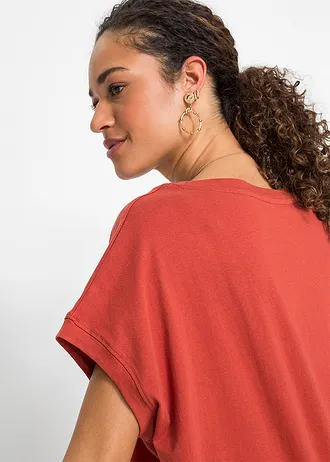 Longshirt van katoen • karmijnrood • bonprix online shop