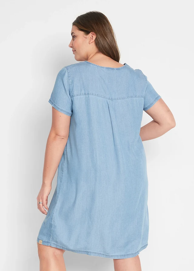 Robe en lyocell, Couleur: bleu clair denim