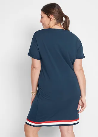 Jersey jurk in een zachte viscosemix, Kleur: donkerblauw