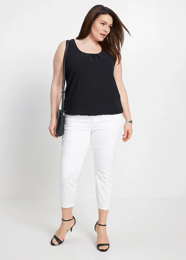 Blousetop, Kleur: zwart