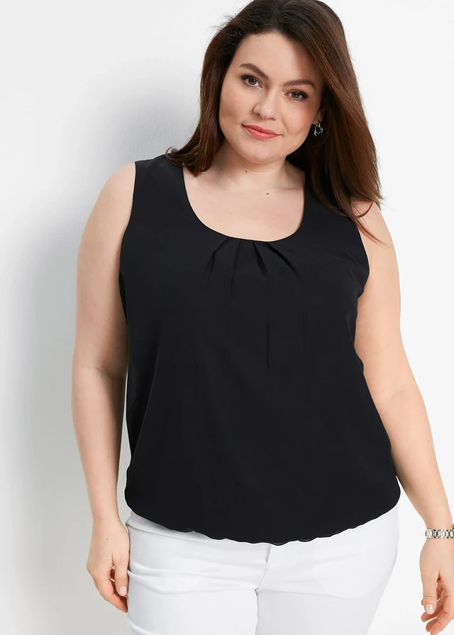 Blousetop, Kleur: zwart